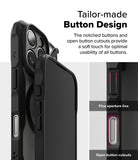 iPhone 16 Pro Case | Fusion-X Magnetic - Close-up of black phone case showing notched buttons and open cutouts for usability.