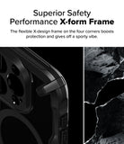 iPhone 16 Pro Case | Fusion-X Magnetic - Close-up of a black phone case corner with a rugged X-shaped frame design.