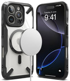 iPhone 16 Pro Case | Fusion-X Magnetic - Clear protective case with magnetic ring and black bumpers shown front and back.