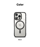 iPhone 16 Pro Case | Fusion Bold Magnetic - Clear iPhone 16 Pro case with a black frame and black MagSafe ring.