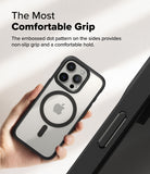 iPhone 16 Pro Case | Fusion Bold Magnetic - Hand holding a phone case with a textured, dotted side grip and MagSafe ring.