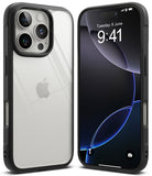 iPhone 16 Pro Case | Fusion Bold - Clear back case with black frame shown from front and back on an iPhone 16 Pro.