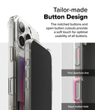 iPhone 16 Pro Case | Fusion Card - Clear phone case with card slot, highlighting notched buttons and open cutouts.