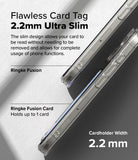 iPhone 16 Pro Case | Fusion Card - Two clear phone cases side-by-side highlighting a 2.2mm slim cardholder design.