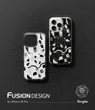 iPhone 16 Pro Case | Fusion Design - Two iPhone 16 Pro cases featuring a black and white Seoul city map design on a dark background.