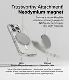 iPhone 16 Pro Case | Fusion Magnetic Matte - Comparison showing a phone securely attached to a MagSafe charger versus one falling.