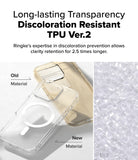 iPhone 16 Pro Case | Fusion Magnetic Matte - Comparison of yellowed old TPU case vs. clear new TPU case material.