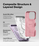 iPhone 16 Pro Case | Macaron Silicone Magnetic - Exploded view of a phone case showing its layered material structure.