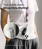 iPhone 16 Pro Case | Macaron Silicone Magnetic - Person wearing a white phone case with a strap and charm.