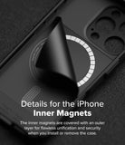 iPhone 16 Pro Case | Rugged Gear Magnetic - Black phone case interior showing a magnetic ring being peeled back.
