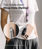 iPhone 16 Pro Case | Silicone Magnetic - Person wearing a phone case with a lanyard and a small accessory bag attached.