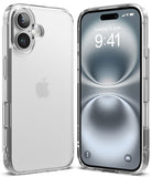 iPhone 16 Case | Fusion Matte - Clear matte iPhone 16 case shown from front and back angles against a white background.