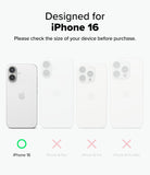 iPhone 16 Case | Bitmap Silicone Magnetic - Size comparison chart showing iPhone 16 is the only compatible model.
