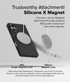 iPhone 16 Case | Bitmap Silicone Magnetic - Comparison showing a magnetic charger attached to a case versus falling off.