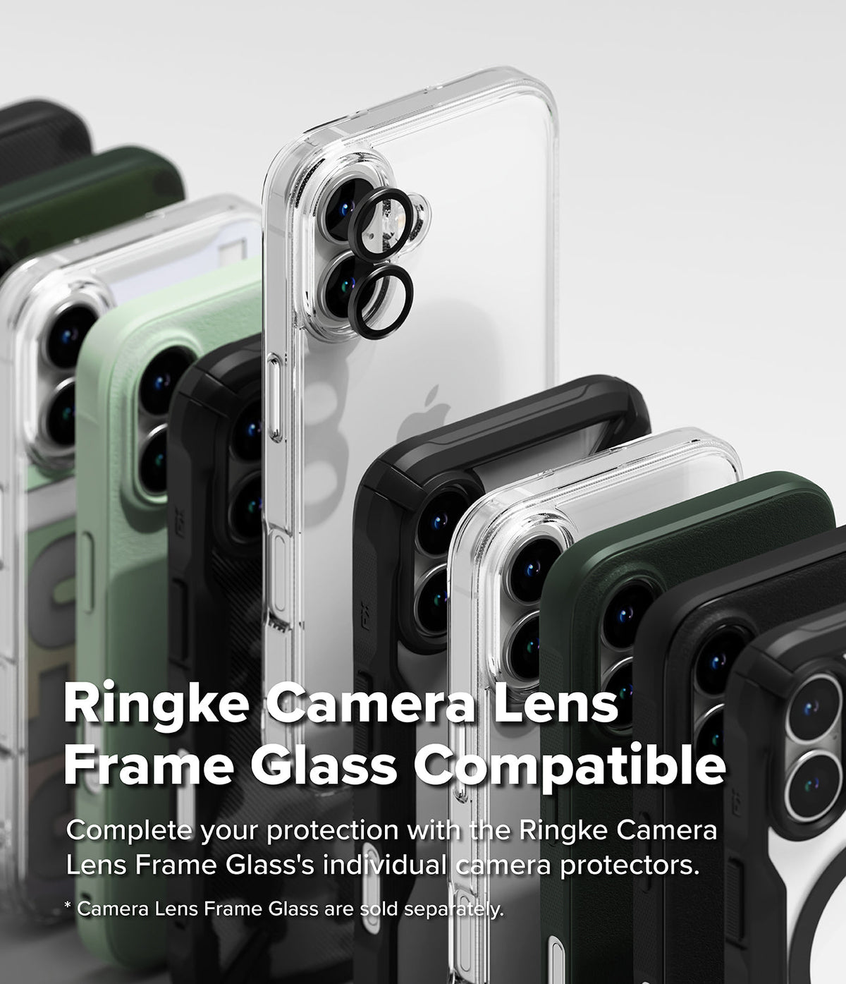iPhone 16 Case | Bitmap Silicone Magnetic - Multiple iPhone 16 cases in various colors with individual camera lens protectors.