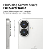 iPhone 16 Plus / 16 | Camera Glass [2 Pack] - Side and back view of an iPhone showing a protective glass camera cover.