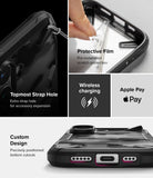 iPhone 16 Case | Fusion-X - Features strap hole, protective film, wireless charging, Apple Pay support, and precise bottom cutouts.