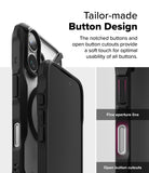 iPhone 16 Case | Fusion-X Magnetic - Close-up of phone case buttons highlighting notched design and open cutouts for usability.
