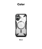 iPhone 16 Case | Fusion-X Magnetic - Black protective phone case with a clear back, magnetic ring, and reinforced corners.