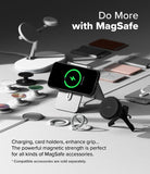 iPhone 16 Case | Fusion-X Magnetic - iPhone 16 on a magnetic stand surrounded by various MagSafe accessories like chargers and grips.