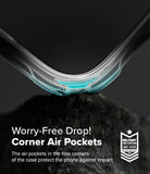 iPhone 16 Case | Fusion-X Magnetic - Close-up of a phone case corner highlighting internal air pockets for impact protection.