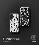 iPhone 16 Case | Fusion Design - Two iPhone 16 cases featuring a black and white Seoul city map graphic on a dark background.