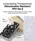 iPhone 16 Case | Fusion Design - Comparison of yellowed old TPU material versus clear new TPU material for phone cases.