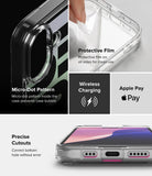 iPhone 16 Case | Fusion Design - Clear case features, micro-dots, protective film, wireless charging, and precise cutouts.