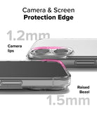 iPhone 16 Case | Fusion Matte - Close-up of phone case showing 1.2mm camera lips and 1.5mm raised screen bezel protection.