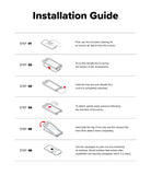 iPhone 16 / 15 Screen Protector | Easy Slide Privacy Tempered Glass - iPhone 16 / 15 Screen Protector - Six-step illustrated guide showing how to clean, align, and apply the tempered glass.