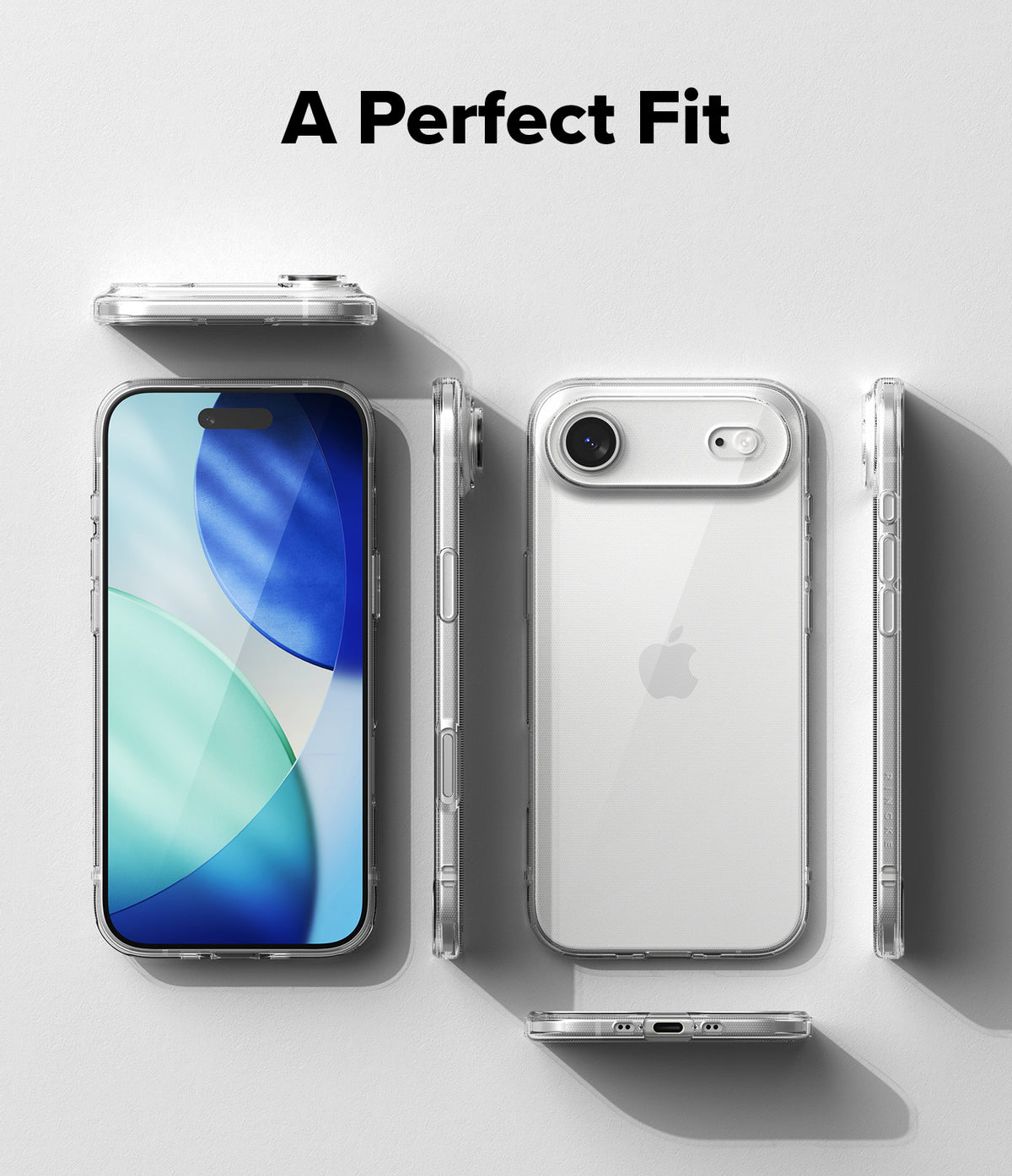 iPhone Air Case | Air - Clear iPhone case shown from multiple angles against a white background with the text A Perfect Fit.