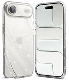 iPhone Air Case | Air - Clear, glittery iPhone case shown from back and front angles against a white background.