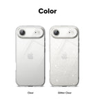 iPhone Air Case | Air - Two iPhone cases side-by-side, one in clear and one in glitter clear, showing camera cutouts.