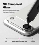 iPhone Air | Camera Glass - A utility knife blade presses against a 9H tempered glass camera lens protector on a smartphone.