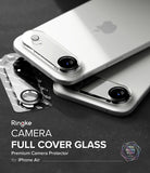 iPhone Air | Camera Glass - Two silver iPhones with sleek, transparent camera lens protectors applied to their rear camera modules.