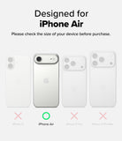 iPhone Air | Camera Lens Frame Glass - Comparison chart showing iPhone Air compatibility with a green checkmark.