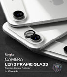 [Bundle] iPhone Air | Onyx Magnetic - Black camera lens frame glass protectors being applied to white iPhone Air devices.