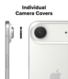 iPhone Air | Camera Lens Frame Glass - Side and back views of a phone showing an individual black camera lens cover.