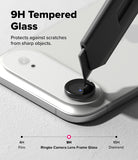 [Bundle] iPhone Air | Onyx Magnetic - Utility knife blade pressing against a 9H tempered glass camera lens protector.