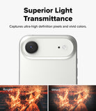 iPhone Air | Camera Lens Frame Glass - Comparison showing clearer fire photography with Ringke lens glass versus others.