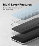 iPhone Air Screen Protector | Easy Slide Privacy Tempered Glass - iPhone Air Screen Protector - Exploded view showing multiple layers of a privacy screen protector above a smartphone.