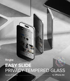[Bundle] iPhone Air | Onyx Magnetic - Bundle iPhone Air | Onyx Magnetic - Privacy screen protector being applied to an iPhone with a social media profile visible.