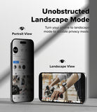 iPhone Air Screen Protector | Easy Slide Privacy Tempered Glass - iPhone Air Screen Protector - Privacy glass showing a dark portrait view and a clear, unobstructed landscape video view.