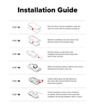 iPhone Air Screen Protector | Easy Slide Tempered Glass - iPhone Air Screen Protector - Six-step illustrated guide showing the installation process for a tempered glass screen protector.