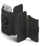 [Combo] iPhone Air Cover | Folio Grip Wallet Magnetic + Fusion Magnetic - Black magnetic folio wallet case with card slots.