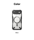 iPhone Air Case | Fusion-X Magnetic - Black protective phone case with a clear back and integrated magnetic ring.