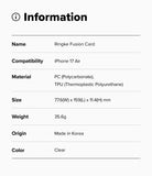 iPhone Air Case | Fusion Card - Technical specifications table for Ringke Fusion Card case for iPhone 17 Air.