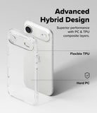 iPhone Air Case | Fusion - Clear hybrid phone case showing flexible TPU edges and a hard PC back panel with text labels.
