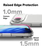 iPhone Air Case | Fusion Matte - Close-up of phone case showing 1.0mm camera edge and 1.5mm raised screen bezel protection.