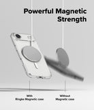 iPhone Air Case | Fusion Magnetic - A clear phone case holding a magnetic charger while a phone without a case falls away.